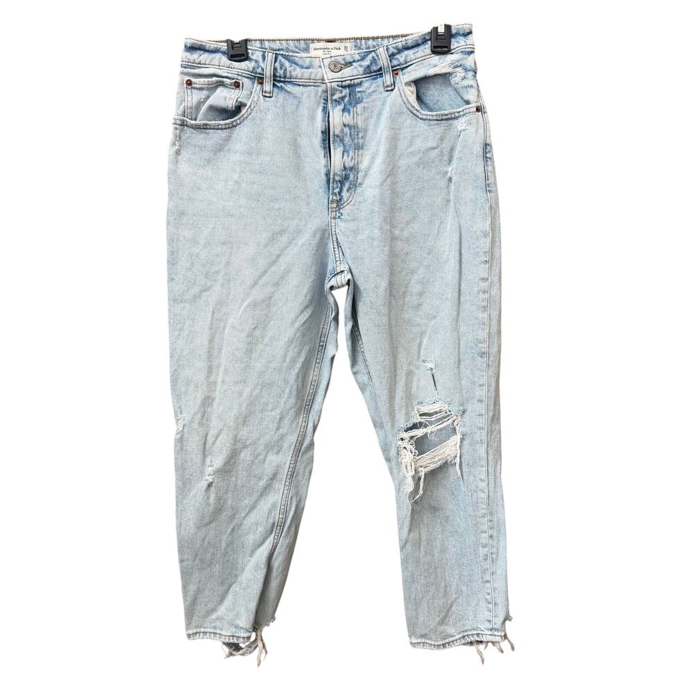 Abercrombie & Fitch Curve Love Mom Jean High Rise 10 Short Size 30 Distressed